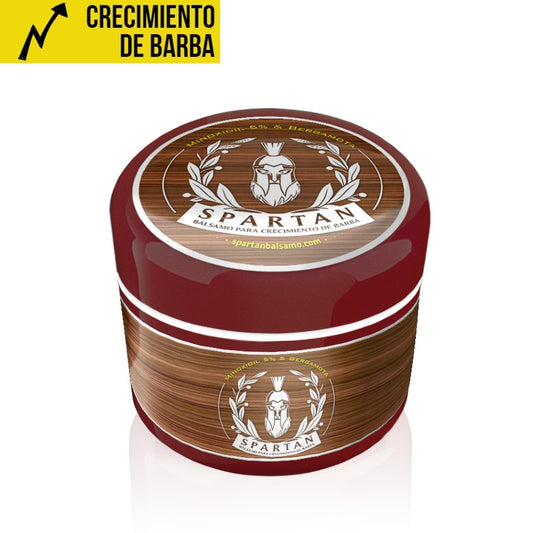 A) SPARTAN BÁLSAMO - Crecimiento de Barba y Bigote | Minoxidil 5% (Dosis Óptima) + Biotina + Bergamota | ENVÍO GRATIS
