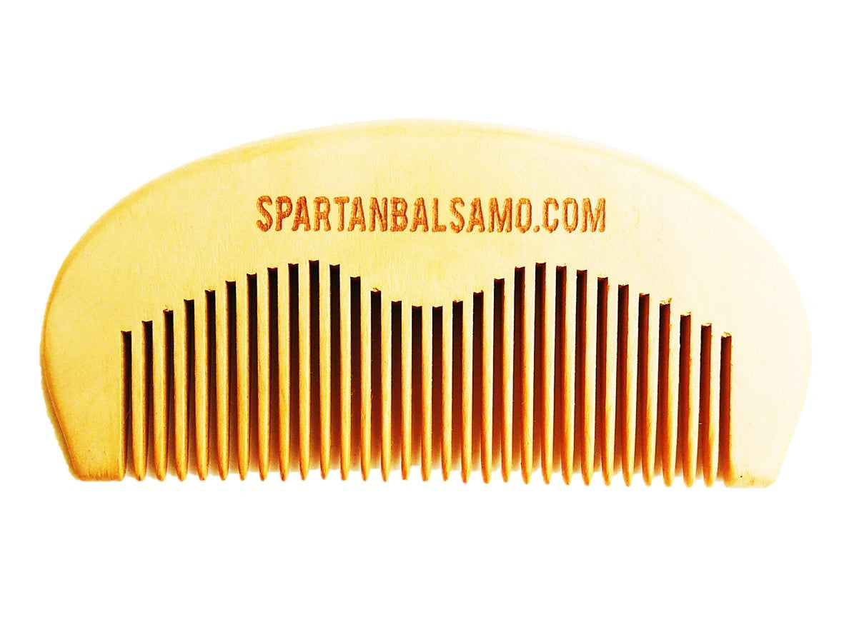 H) PEINE DE BOLSILLO PARA BARBA - Spartan, Madera Artesanal