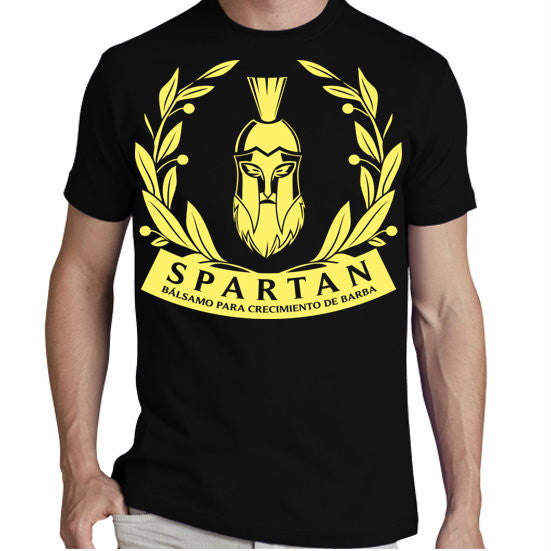 N) PLAYERA SPARTAN con manga, negra logo amarillo.