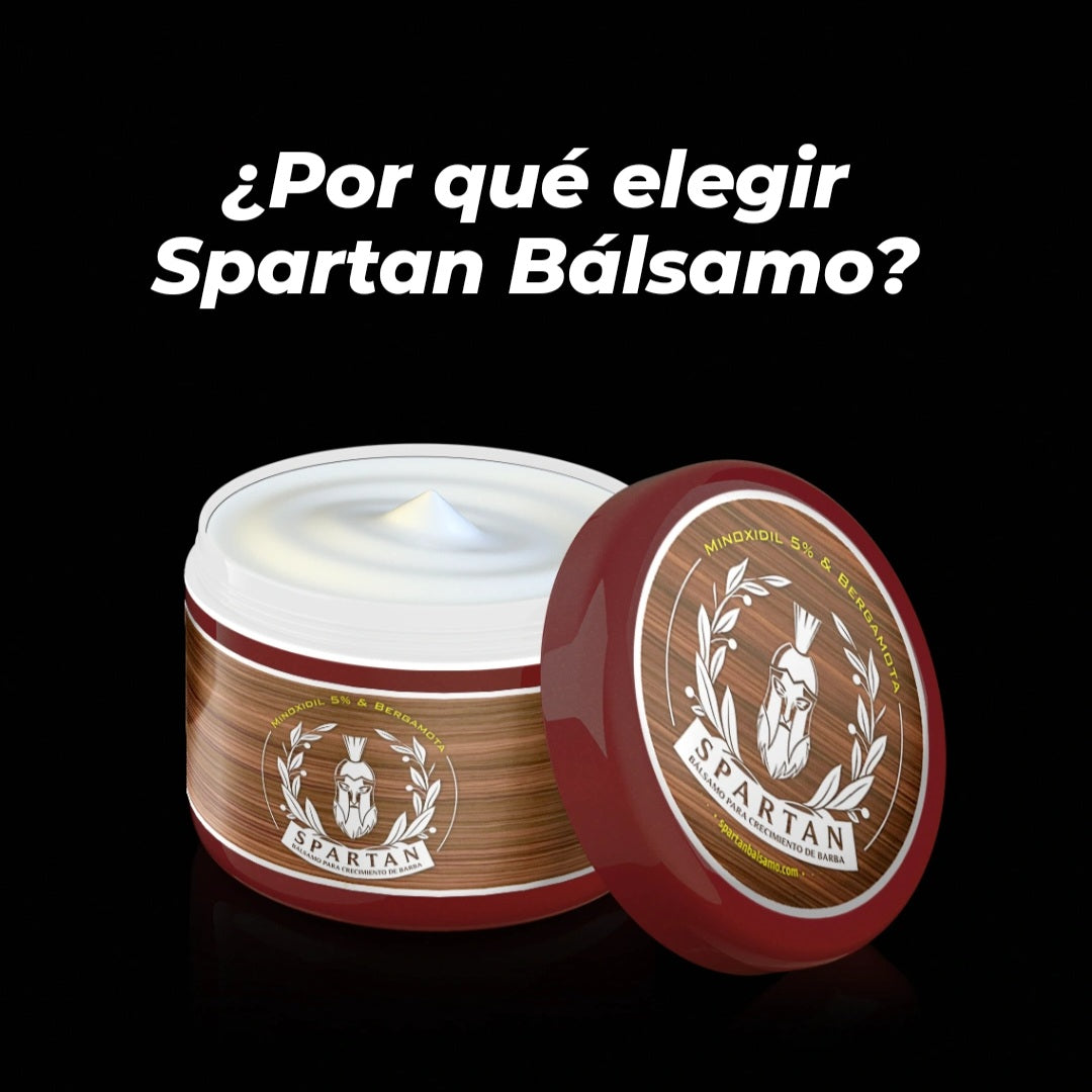 C) 🔥 TRATAMIENTO INTENSIVO DE 6 MESES | 4 Spartan Bálsamo Crecimiento de Barba y Bigote | Minoxidil 5% (Dosis Óptima) + Biotina + Bergamota | ENVÍO GRATIS