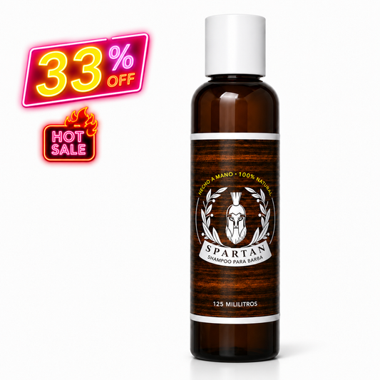 H) SHAMPOO LIMPIEZA BARBA - Spartan 125ML, Aroma Romero & Té de Limón