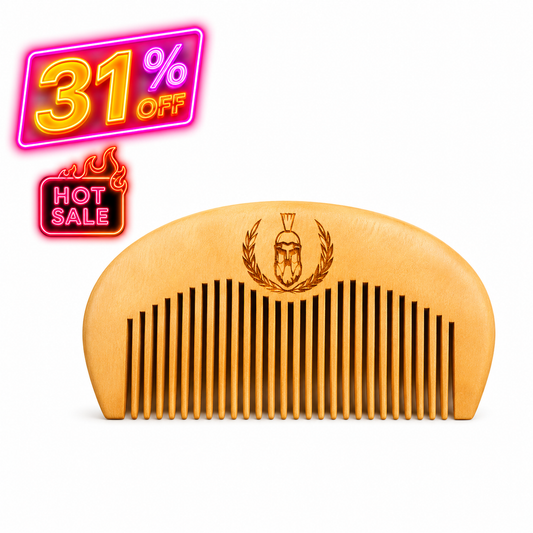 J) PEINE DE BOLSILLO PARA BARBA - Spartan, Madera Artesanal