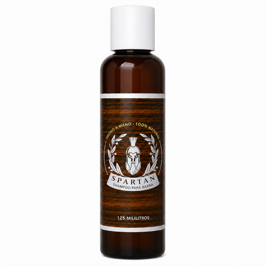 H) SHAMPOO LIMPIEZA BARBA - Spartan 125ML, Aroma Romero & Té de Limón